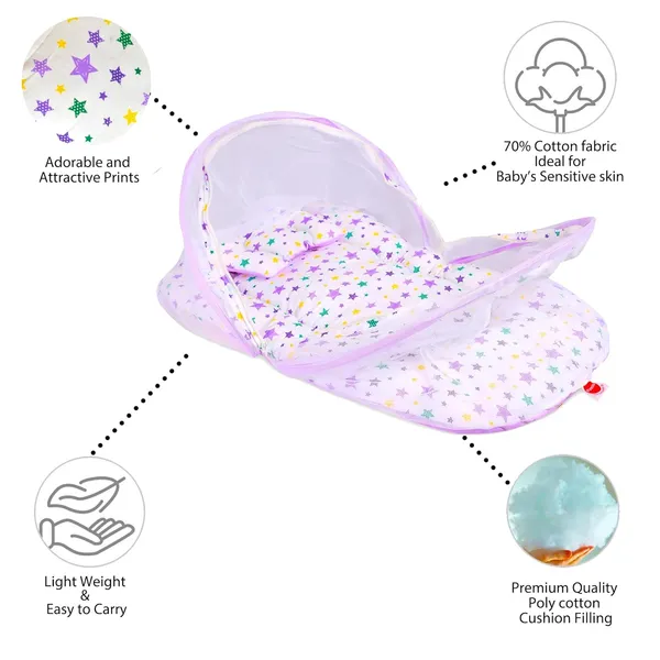 Joy_Baby_Bedding_Set_with_Mosquito_net_and_Pillow_(Purple)