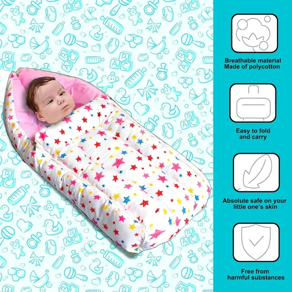 Joy_Baby_Bedding_Set_with_Pillow_and_Sleeping_Bag_Combo_(Pink)