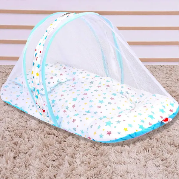 Joy_Baby_Bedding_Set_with_Pillow_and_Sleeping_Bag_Combo_(Blue)