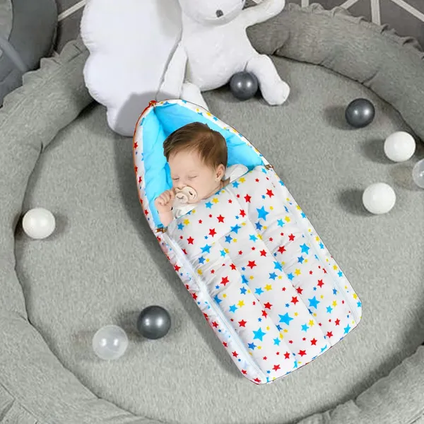 Joy_Baby_Bedding_Set_with_Pillow_and_Sleeping_Bag_Combo_(Blue)