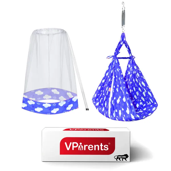 Sunny_Baby_Swing_Cradle_with_Mosquito_net_and_Spring_(Blue)