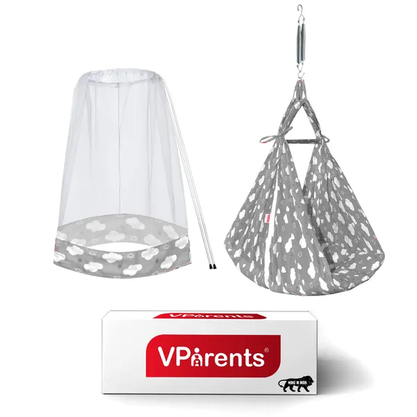 Sunny_Baby_Swing_Cradle_with_Mosquito_net_and_Spring_(Grey)