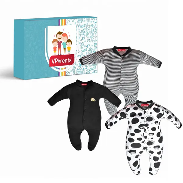 Full_Length_Printed_Baby_Footies_Sleepsuit_Romper_Pack_of_3-(Black)