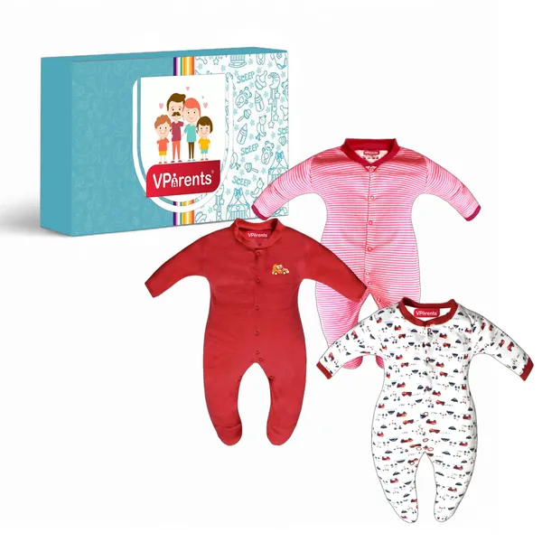 Full_Length_Printed_Baby_Footies_Sleepsuit_Romper_Pack_of_3_-_New_Born_(New_Born,_Red)