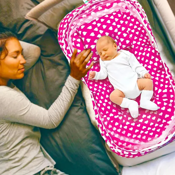 Rosy_Baby_Bedding_Set_with_Mosquito_net_and_Pillow(Pink)