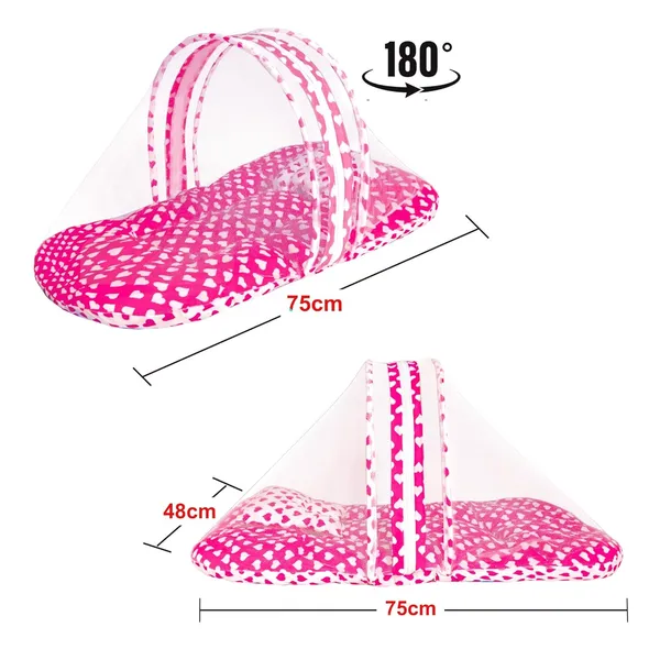 Rosy_Baby_Bedding_Set_with_Mosquito_net_and_Pillow(Pink)