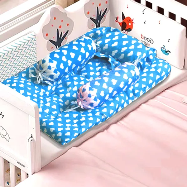 Rosy_Baby_Bedding_Set_with_Mosquito_net_and_Pillow(Blue)