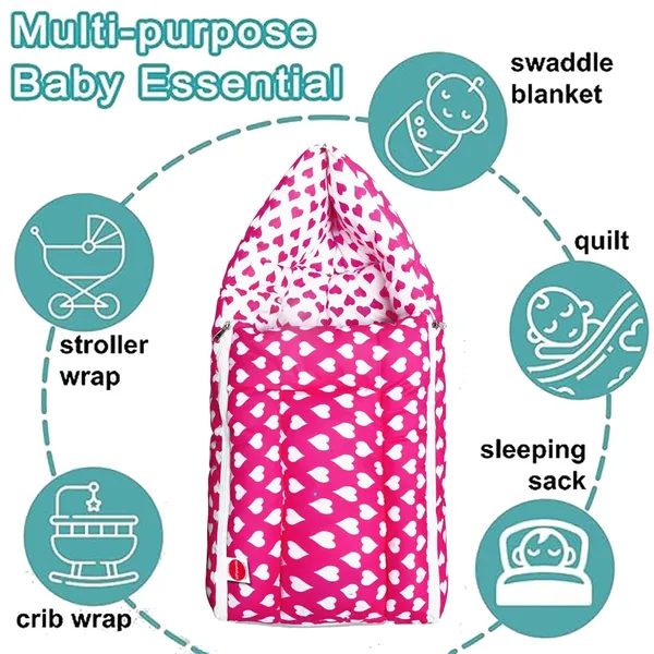 Rosy_Baby_Bedding_Set_with_Pillow_and_Sleeping_Bag_Combo_(Pink)
