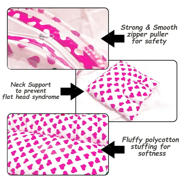 Rosy_Baby_Bedding_Set_with_Pillow_and_Sleeping_Bag_Combo_(Pink)