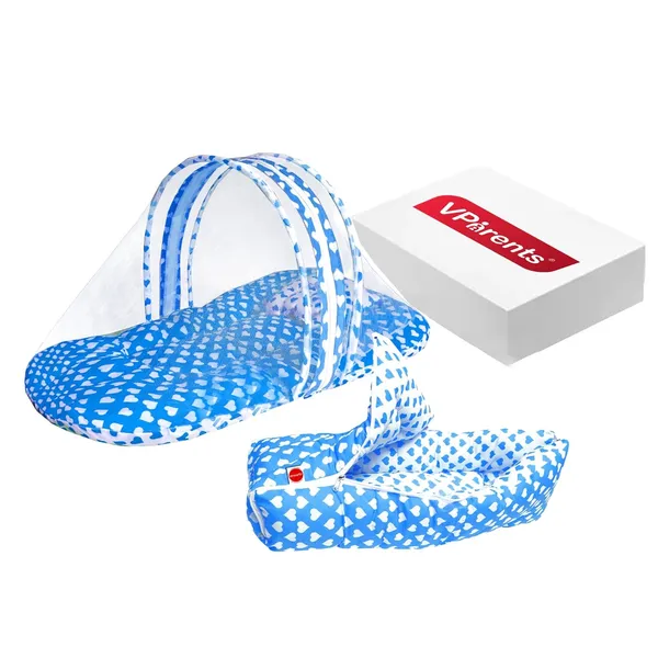 Rosy_Baby_Bedding_Set_with_Pillow_and_Sleeping_Bag_Combo_(Blue)