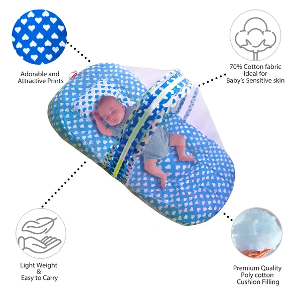 Rosy_Baby_Bedding_Set_with_Pillow_and_Sleeping_Bag_Combo_(Blue)