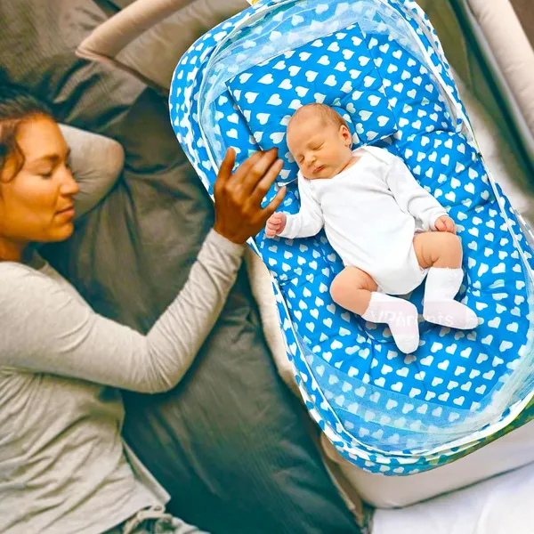 Rosy_Baby_Bedding_Set_with_Pillow_and_Sleeping_Bag_Combo_(Blue)