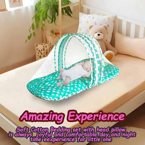 Rosy_Baby_Bedding_Set_with_Pillow_and_Sleeping_Bag_Combo_(Green)