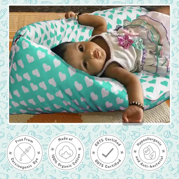 Rosy_Baby_Bedding_Set_with_Pillow_and_Sleeping_Bag_Combo_(Green)