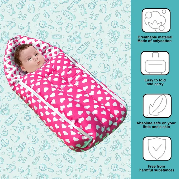 Rosy_Baby_4_Piece_Bedding_Set_with_Pillow_and_Bolsters_Sleeping_Bag_and_Bedding_Set_Combo(Pink)