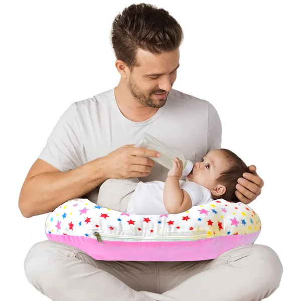 JoyFeeding_Pillow,_Breast_Feeding_Pillows_Vacuum_Packed_Cotton_Nursing_Pillow_and_Positioner,_Breastfeeding,_Bottle_Feeding,_Baby_Support_-_Star_Pattern_(Pink)