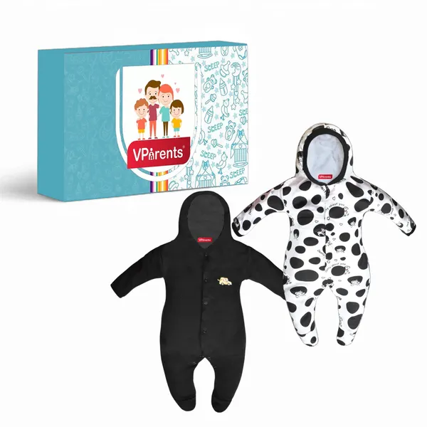 Zoey_Newborn_Baby_Boy's_and_Baby_Girl's_Cotton_Striped_Full_Sleeve_Hooded_Footies_Sleepsuit_Rompers_(Black)_-_Pack_of_2