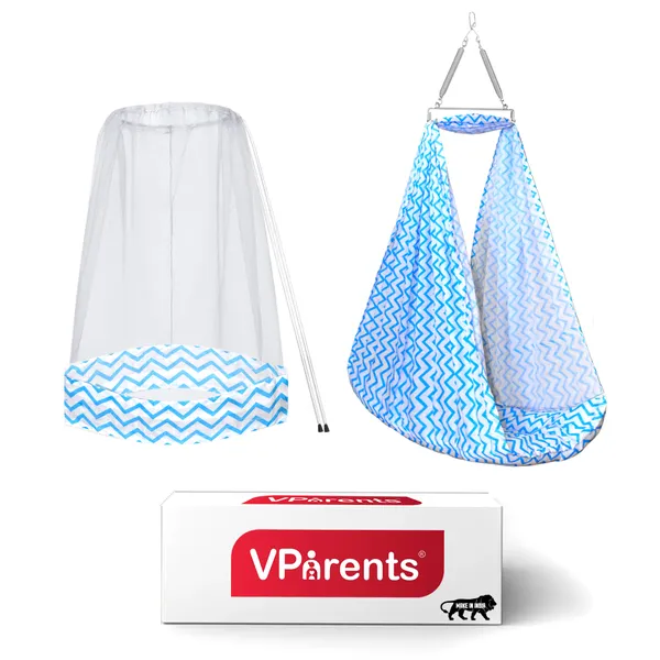 Cherub_Baby_Swing_Cradle_with_Mosquito_Net_and_Spring_(Blue)