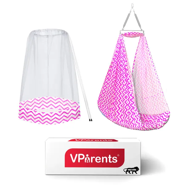 Cherub_Baby_Swing_Cradle_with_Mosquito_Net_and_Spring_(Pink)