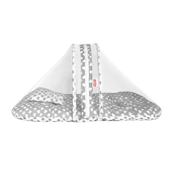 Rosy_Baby_Bedding_Set_with_Mosquito_net_and_Pillow(Grey)