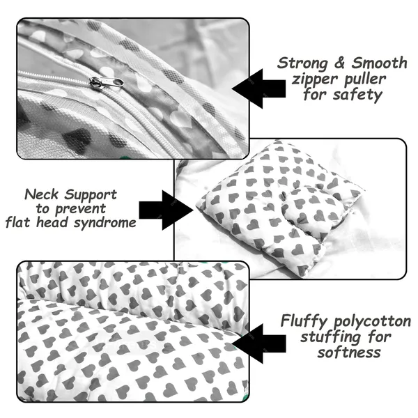 Rosy_Baby_Bedding_Set_with_Mosquito_net_and_Pillow(Grey)