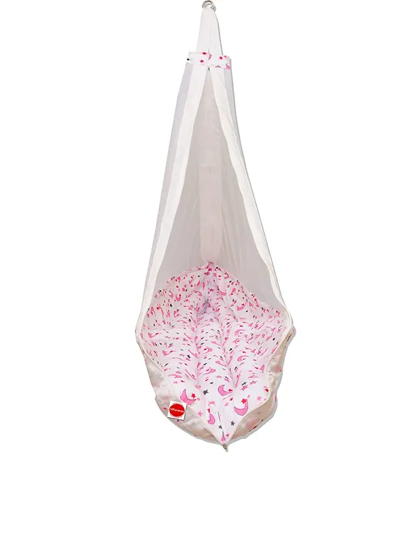 Galaxy_Baby_Cradle_with_Attached_Bed_and_Mosquito_net_(Pink)