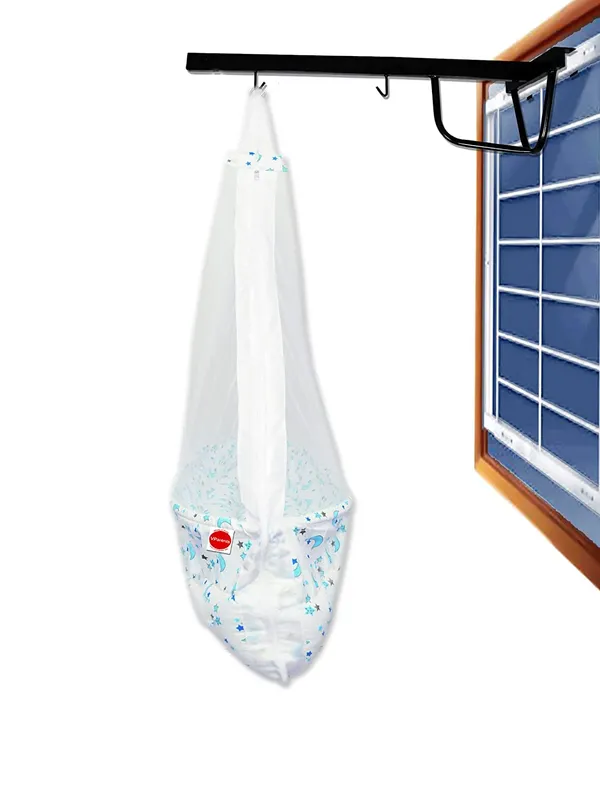 Galaxy_Baby_Cradle_with_Attached_Bed_and_Mosquito_net_and_Window_Cradle_Metal_Hanger_(Blue)