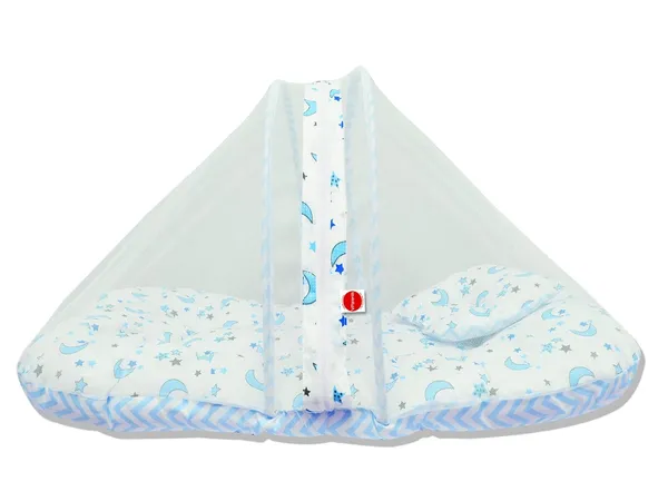 Galaxy_Baby_Bed_with_Thick_Filling_,_Mosquito_Net_with_Zip_Closure_&_Neck_Pillow,_Baby_Bedding_for_New_Born,_0M+,_Star_Print,_Baby_Sleeping_Bag_Multipurpose_Feeding_Pillow_(Blue)