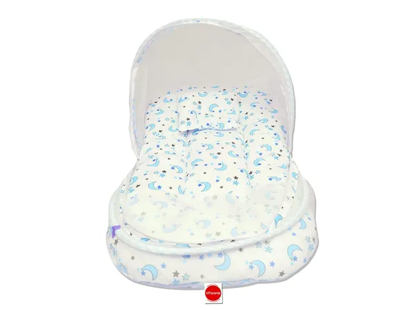 Galaxy_Baby_Bed_with_Thick_Filling_,_Mosquito_Net_with_Zip_Closure_&_Neck_Pillow,_Baby_Bedding_for_New_Born,_0M+,_Star_Print,_Baby_Sleeping_Bag_Multipurpose_Feeding_Pillow_(Blue)