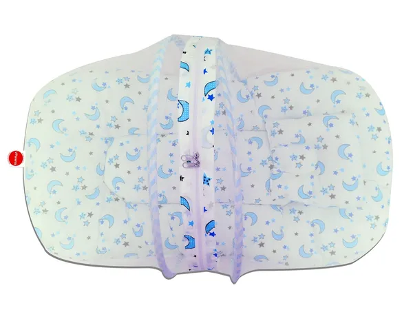 Galaxy_Baby_Bed_with_Thick_Filling_,_Mosquito_Net_with_Zip_Closure_&_Neck_Pillow,_Baby_Bedding_for_New_Born,_0M+,_Star_Print,_Baby_Sleeping_Bag_Multipurpose_Feeding_Pillow_(Blue)