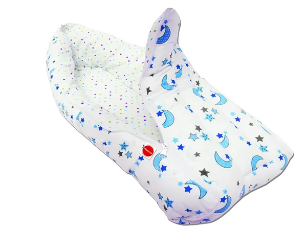Galaxy_Baby_Bed_with_Thick_Filling_,_Mosquito_Net_with_Zip_Closure_&_Neck_Pillow,_Baby_Bedding_for_New_Born,_0M+,_Star_Print,_Baby_Sleeping_Bag_Multipurpose_Feeding_Pillow_(Blue)