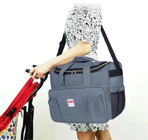 �_Stylish_Maternity_Multipurpose_Mother_Bag_Cum_Diaper_Bag_Backpack_Sholder_and_Hand_Bag_11_Pockets_(GREY)