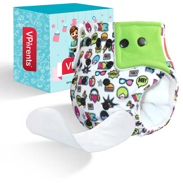 Mix�_Print_Reusable_and_Adjustable_Cloth_Diapers_With_ulta_absorbent_Insert_with_5_layers-_washable