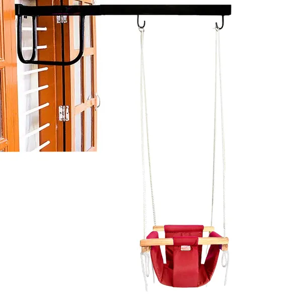 Coster_Swing_for_Kids_with_Hanging_Metal_Rod_for_Indoor_Outdoor_|_jhula_for_Kids|Baby_Garden_Swing_(8_Months_to_3_Years)_(Up_to_15_kg)_(Red)