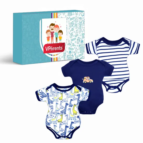 Set_of_3_Half_Sleeves_Baby_Romper_Body_Suits_Jump_Suit_for_Boys_and_Girls_(9-12_months)-_Navy_Blue