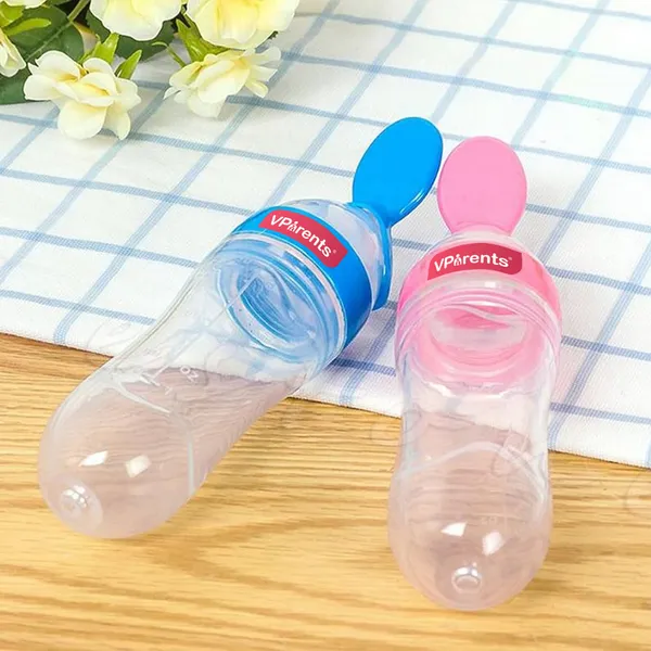 Food_Feeding_Spoon_with_Squeezy_food_Grade_Silicone_Feeder_bottle_and_Fruit_Nibbler_with_Extra_Mesh_and_silicon_teether_chewing_toy_Combo