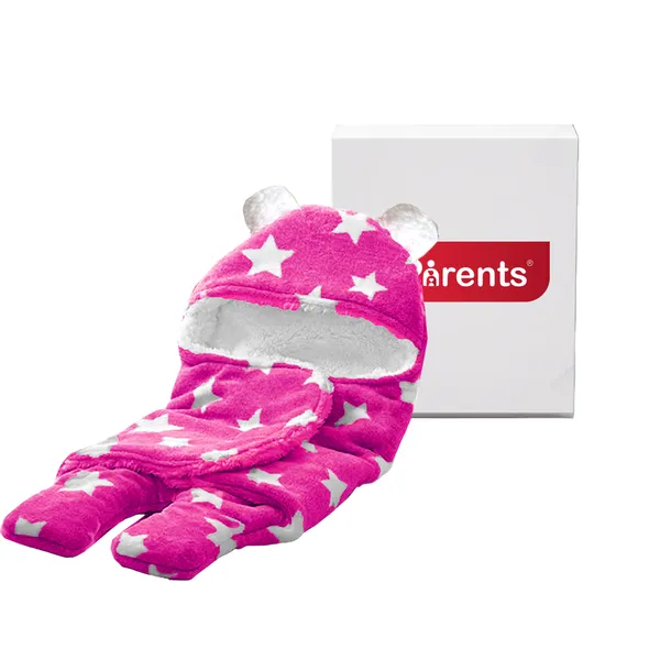 VParents__3-in-1_Soft_Hooded_Baby_Blanket_Wrapper_-0-6_Months_Swaddle_for_New_Born_Sleeping_Bag_Gift__Bath_Towel_Bath_Robe_Pack_of_1_-(pink)