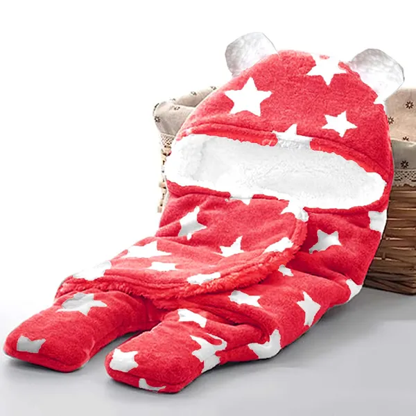 VParents__3-in-1_Soft_Hooded_Baby_Blanket_Wrapper_-0-6_Months_Swaddle_for_New_Born_Sleeping_Bag_Gift__Bath_Towel_Bath_Robe_Pack_of_2_Combo_-_Gray_and_Red