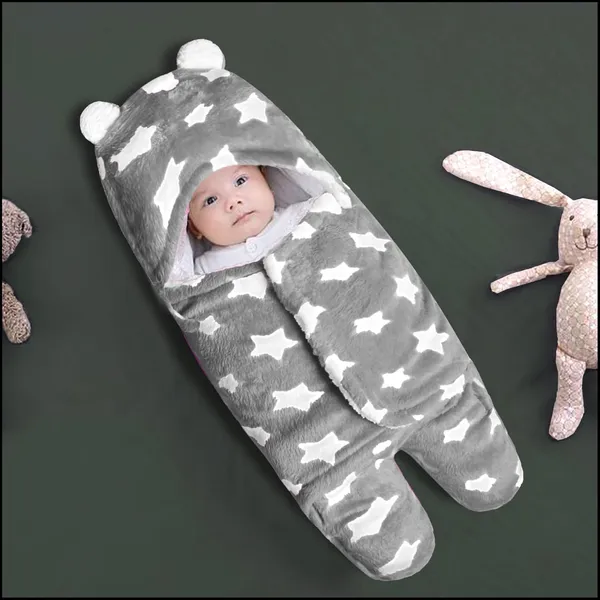 VParents__3-in-1_Soft_Hooded_Baby_Blanket_Wrapper_-0-6_Months_Swaddle_for_New_Born_Sleeping_Bag_Gift__Bath_Towel_Bath_Robe_Pack_of_2_Combo_-_Gray_and_Red