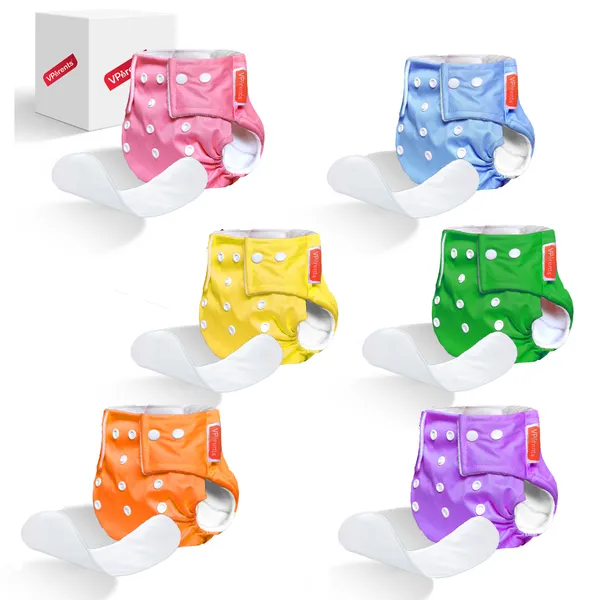 Pack_of_6_Solid_Washable_Baby_Cloth_Diaper_Reusable_Adjustable_Size_Waterproof_Pocket_Cloth_Diaper_Nappie_(With_Insert)
