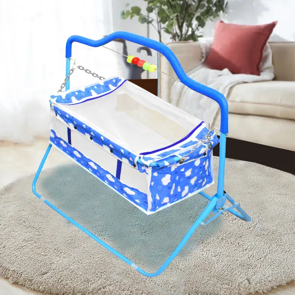 VParents_Bunny_New_Born_Baby_Crib_Bassinet_cot_Swing_Cradle�Jhula_Palna_(Blue)