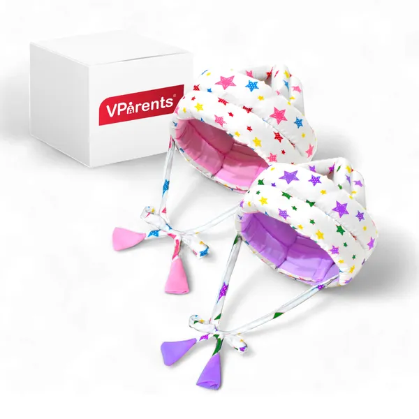 Vparents_Joy_Baby_Head_Protector_for_Safety_of_Kids_6M_to_3_Years-_Baby_Safety_Helmet_with_Proper_Air_Ventilation_&_Corner_Guard_Protection_Pack_of_2_(Pink_and_Purple)