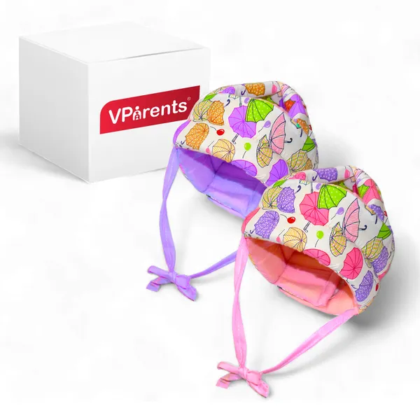 Vparents_Chunky_Baby_Head_Protector_for_Safety_of_Kids_6M_to_3_Years-_Baby_Safety_Helmet_with_Proper_Air_Ventilation_&_Corner_Guard_Protection_Pack_of_2_(Pink_and_Purple)