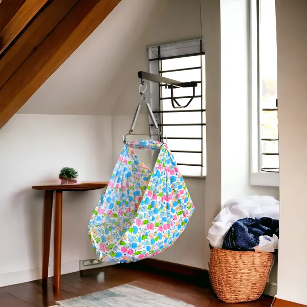 Vparents_Chunky_Baby_Swing_Cradle_With_Spring_And_Metal_Window_Cradle_Hanger_(Blue)