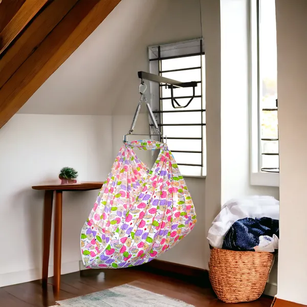 Vparents_Chunky_Baby_Swing_Cradle_With_Spring_And_Metal_Window_Cradle_Hanger_(Pink)