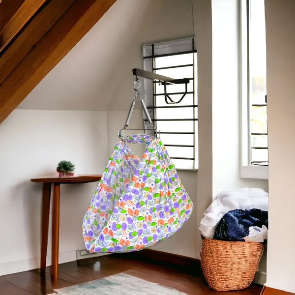 Vparents_Chunky_Baby_Swing_Cradle_With_Spring_And_Metal_Window_Cradle_Hanger_(Purple)
