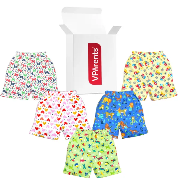 Set_Of_5_Cotton_Infant_Boys_&_Girls_Baby_Shorts_Printed_-_(0-6_Months)