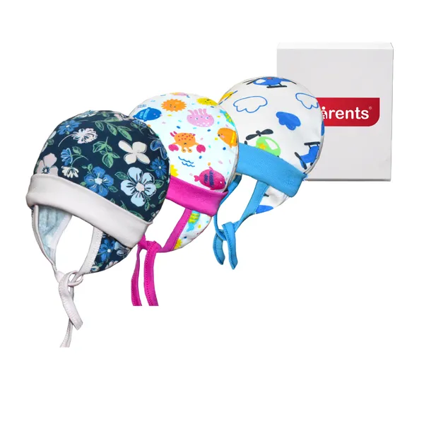 Vparents_Cotton_Cap_For_New_Born_Baby_Baby_Boy&Girl_(0-6_Months)-Pack_Of_3_Multicolor