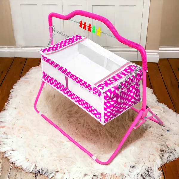 Vparents_New_Born_Baby_Crib_Bassinet_Cot_Swing_Cradlejhula_Palna_-_Rosy_(Pink)