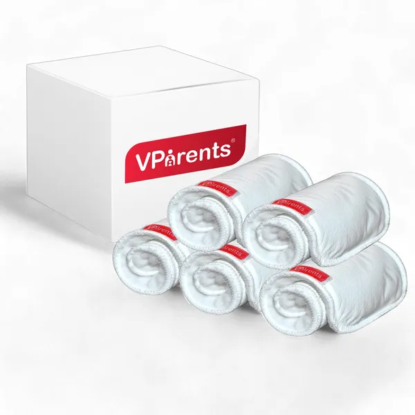 Vparents_Cloth_Diaper_Inserts_For_Cloth_Diaper_High_Absorbent_6_Layer_Washable_Reusable_Wet_Free_Booster_Pads_Smart_Dry_Feel_Soaker_Pad_Baby_Diaper_Liners,_Pack_Of_5